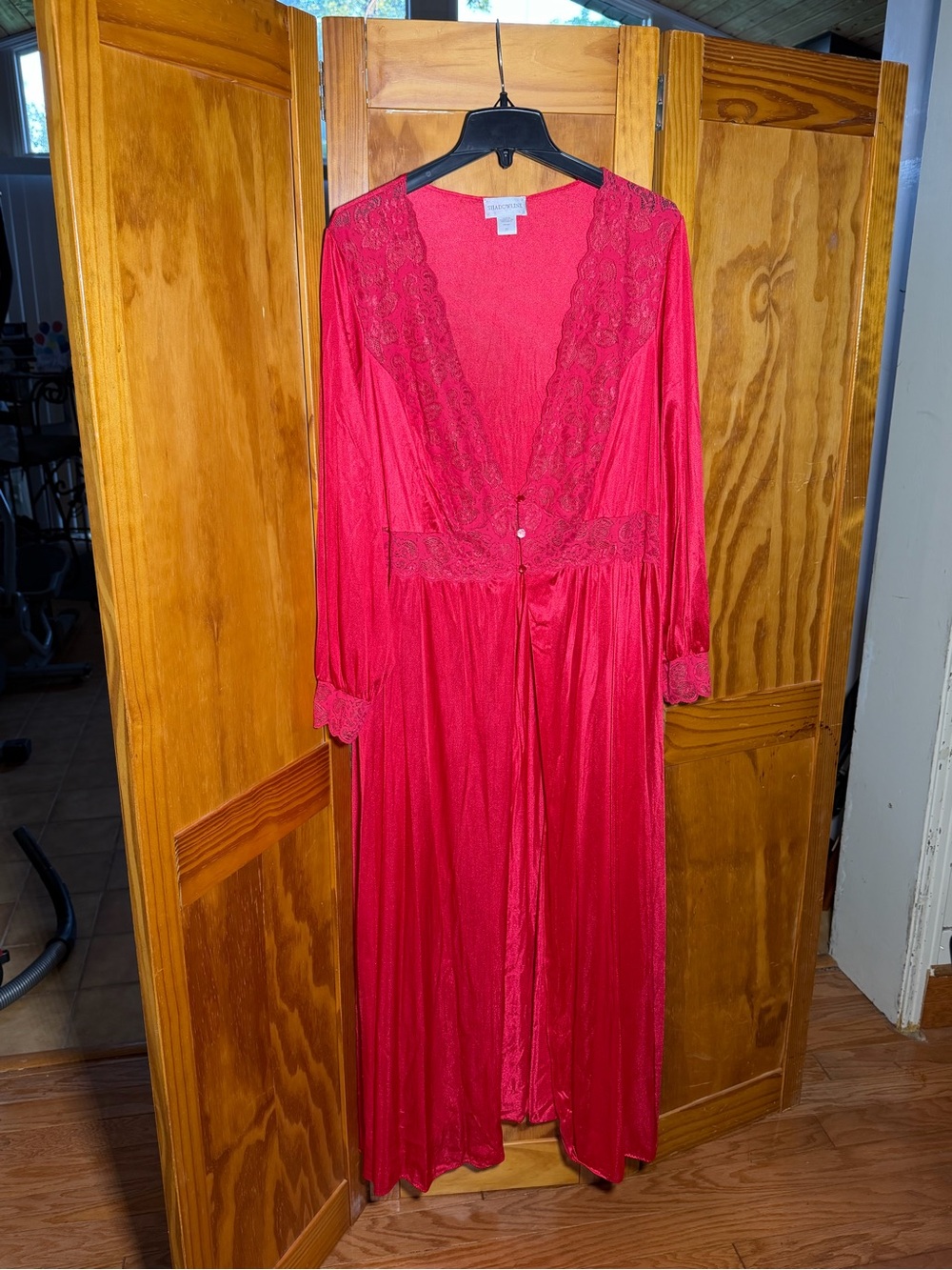 Vintage Shadowline Women’s Red Peignoir| Sz 2X|Old Hollywood